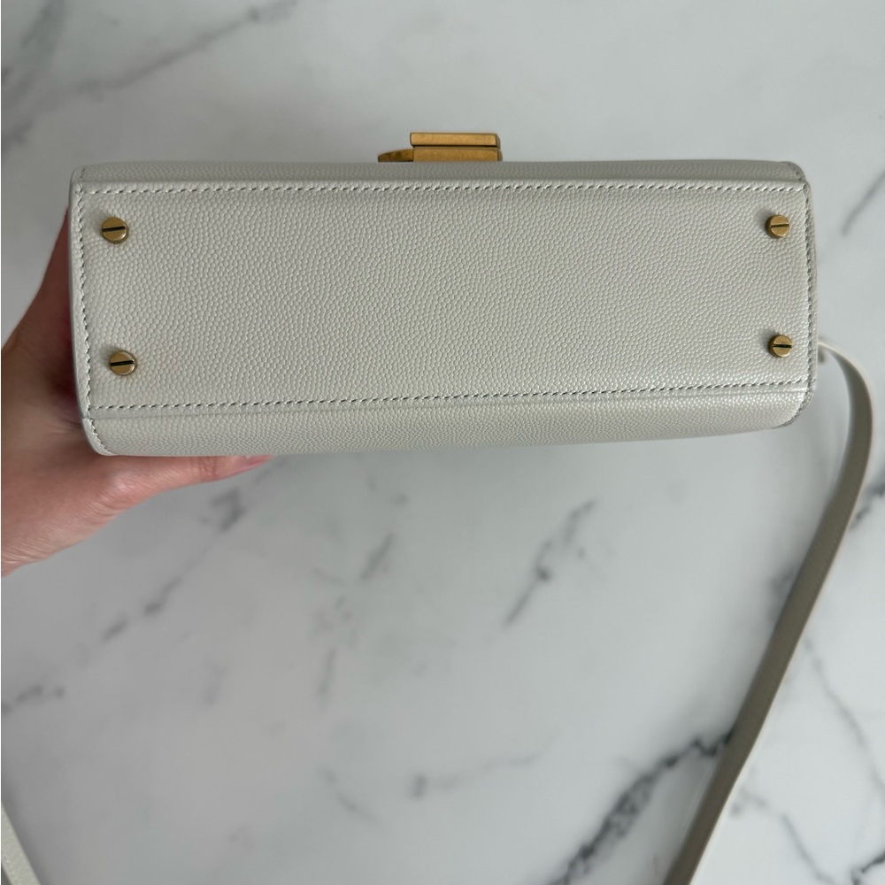 Saint Laurent YSL Mini Cassandra Top Handle Bag White - Picture 4 of 9
